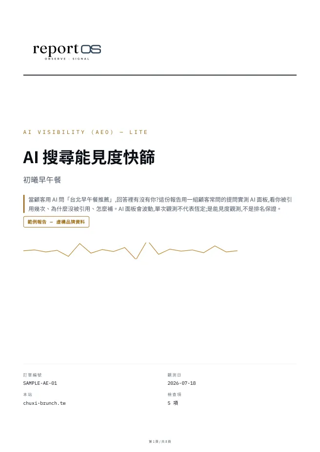 AI 能見度診斷報告封面